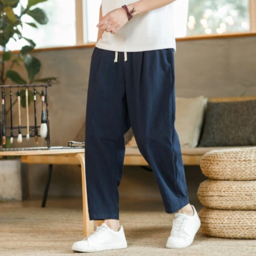 LINEN TROUSERS STREETFASHION