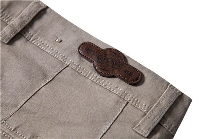 CASUAL SLIM COTTON MEN TROUSERS BROWN VANGARD