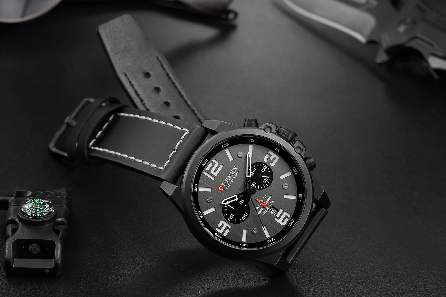 SPORT BLACK WHITE CHRONOGRAPH WATCH