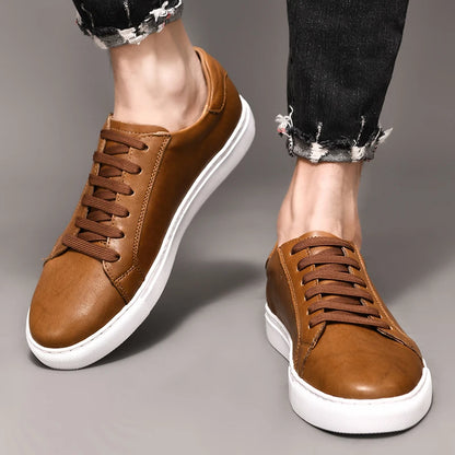 CASUAL GENUINE LEATHER SHOES BROWN