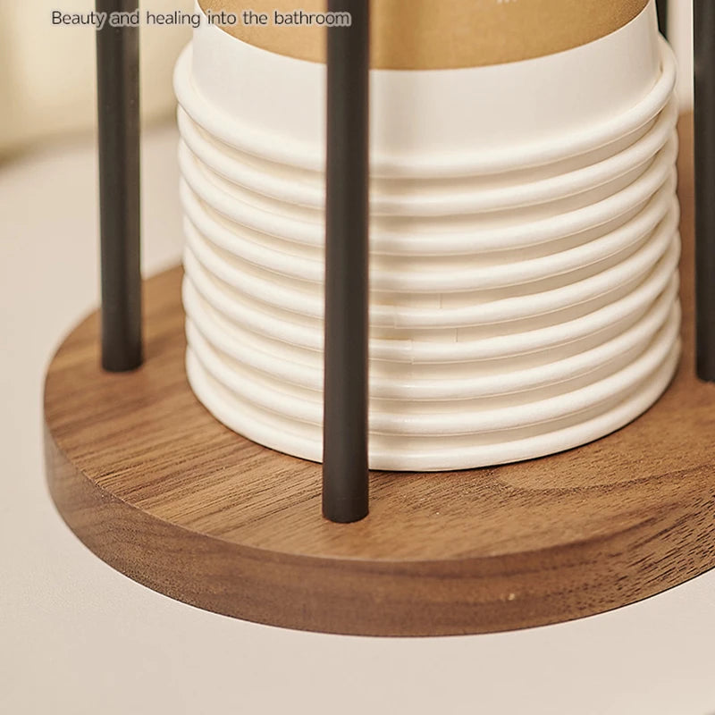 WOODEN CUP STORAGE HOLDER