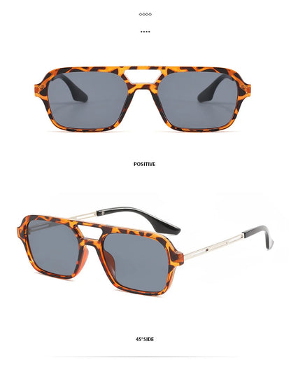 Sonnenbrille mit quadratischem Rahmen und Leopardenmuster