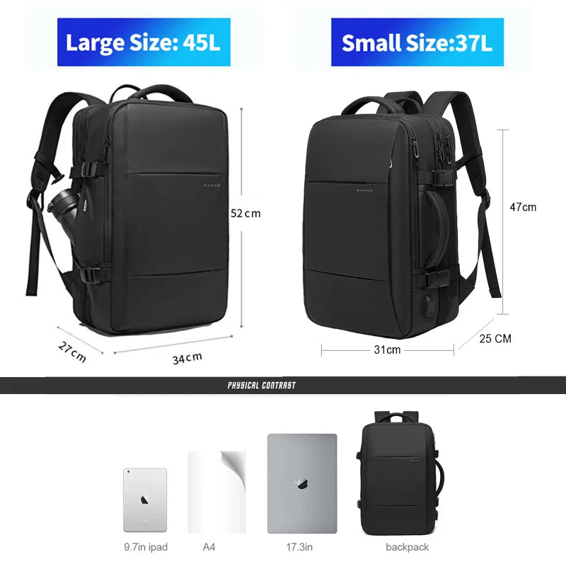 EXPANDABLE MEN'S BACKPACK WATERPROOF 17.3IN LAPTOP