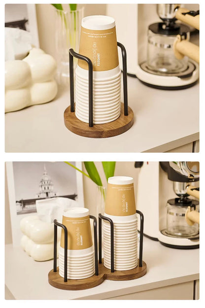 WOODEN CUP STORAGE HOLDER