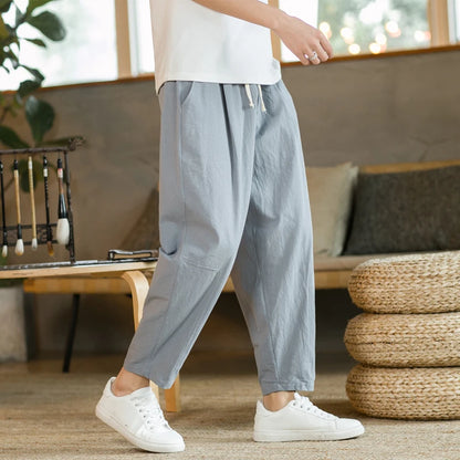 LINEN TROUSERS STREETFASHION