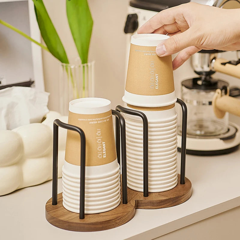 WOODEN CUP STORAGE HOLDER