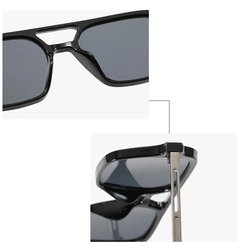 Sonnenbrille mit quadratischem Rahmen und Leopardenmuster