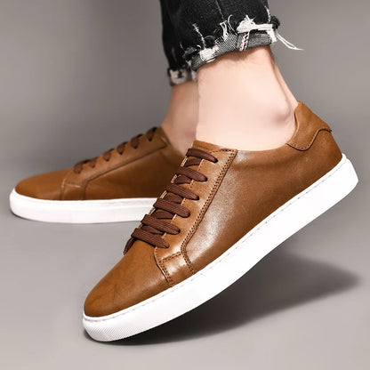 CASUAL GENUINE LEATHER SHOES BROWN