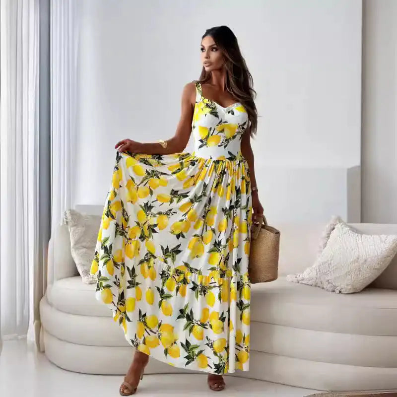 LEMON LONG DRESS SAVAGI