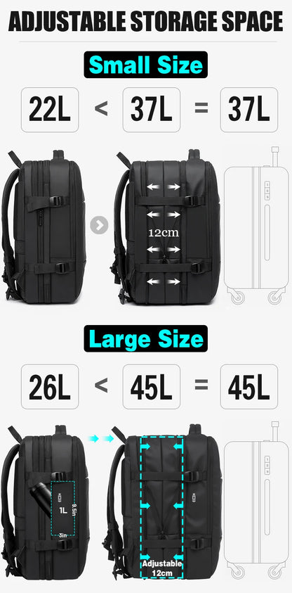 EXPANDABLE MEN'S BACKPACK WATERPROOF 17.3IN LAPTOP