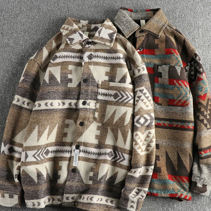 HEAVY VINTAGE TRIBAL PATTERN SHIRT