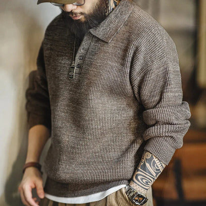 KNITTED LOOSE COFFEE COLOR SWEATER