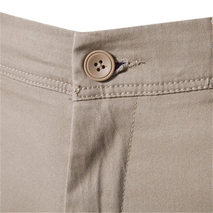 CASUAL SLIM COTTON MEN TROUSERS BROWN VANGARD