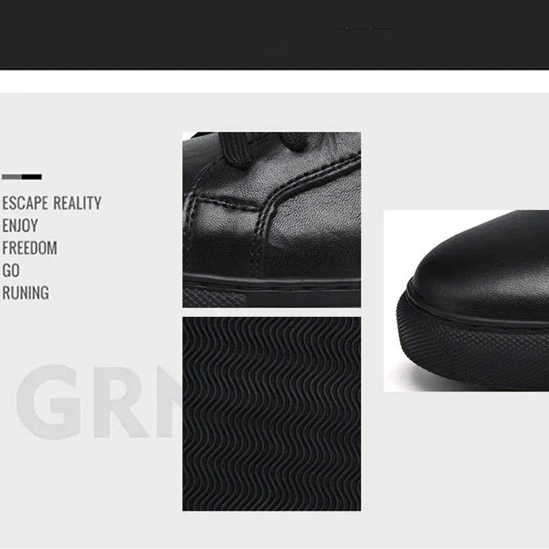 CASUAL GENUINE LEATHER SHOES BLACK