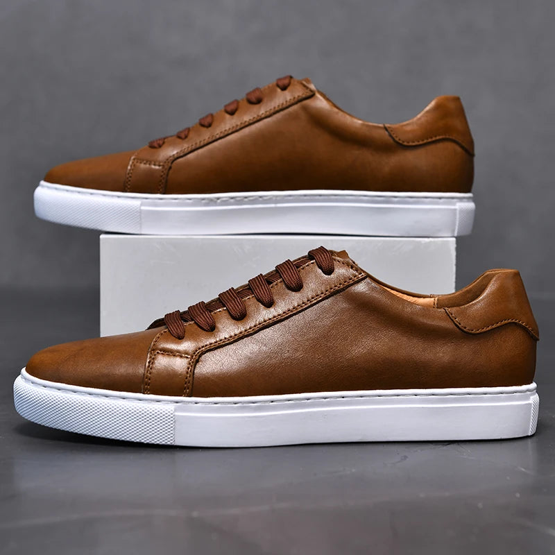 CASUAL GENUINE LEATHER SHOES BROWN