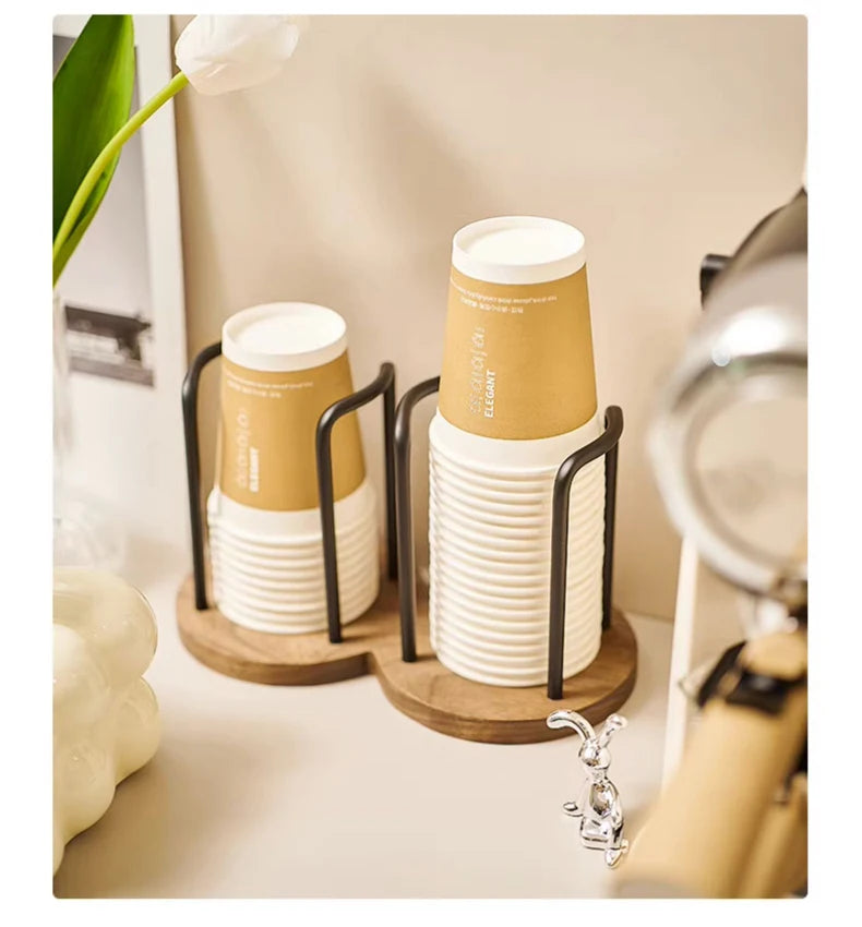 WOODEN CUP STORAGE HOLDER