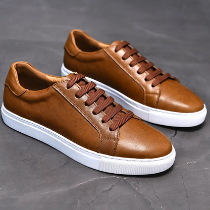 CASUAL GENUINE LEATHER SHOES BROWN