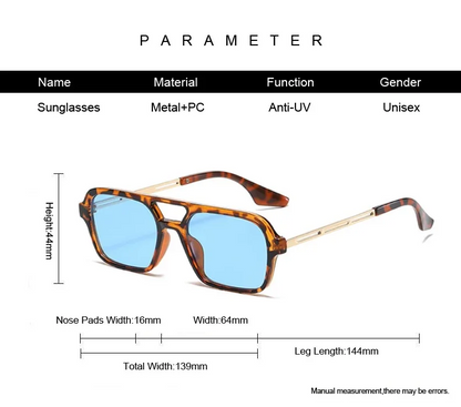 Sonnenbrille mit quadratischem Rahmen und Leopardenmuster