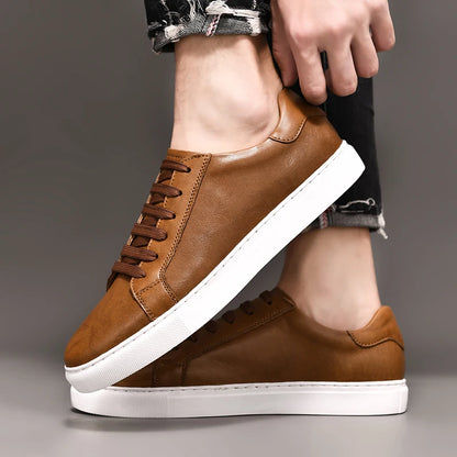 CASUAL GENUINE LEATHER SHOES BROWN