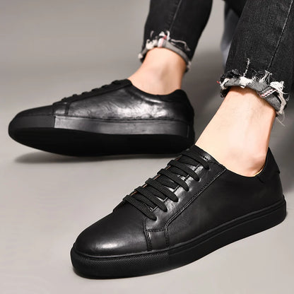 CASUAL GENUINE LEATHER SHOES BLACK