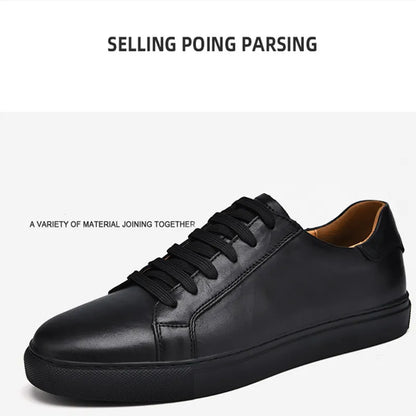 CASUAL GENUINE LEATHER SHOES BLACK